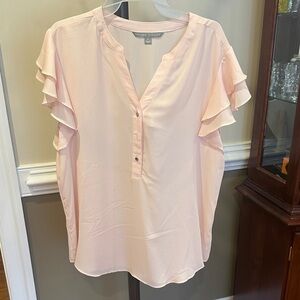 Valerie Stevens Light Pink Ruffle Blouse